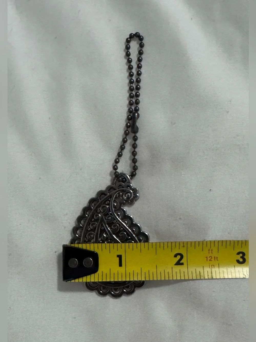 Vintage Bandana By American West Purse Charm Pendant Keychain Silvertone